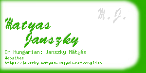 matyas janszky business card