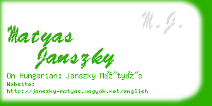 matyas janszky business card